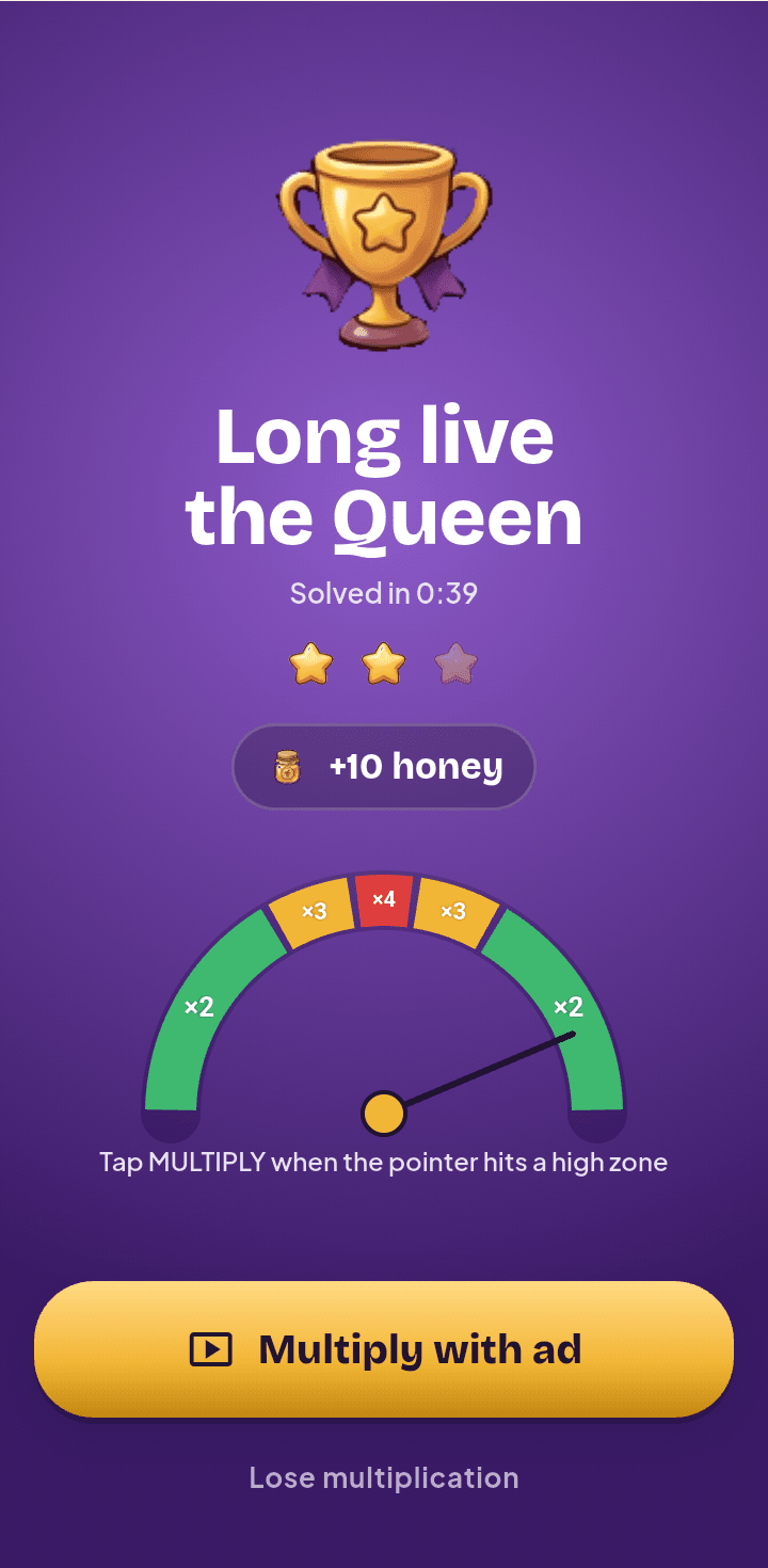 Level-complete victory screen